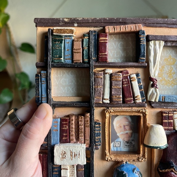 3D Library Scene Picture Frame Book Nook Decor with Chair, Globe & Bookshelves - Picture 5 of 9